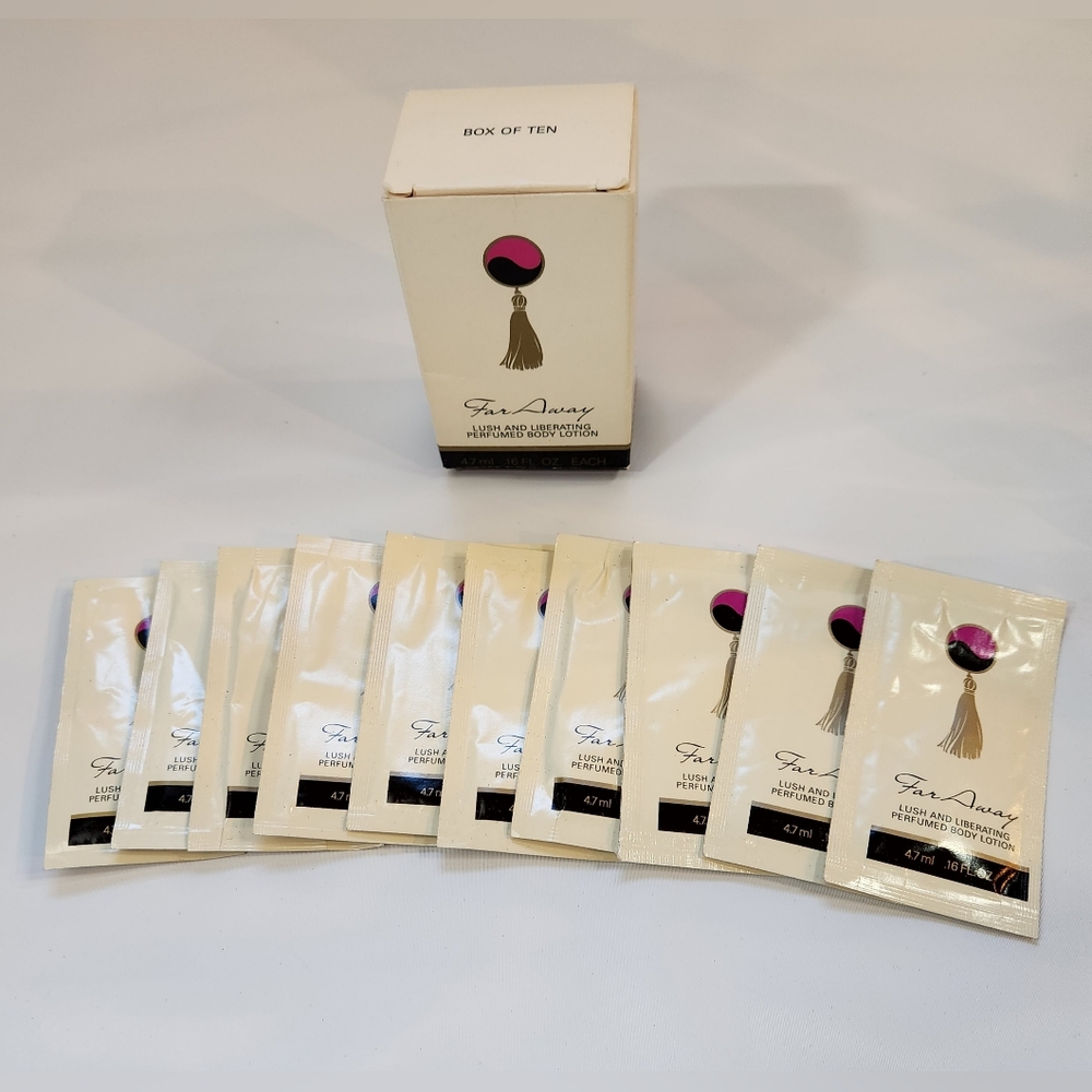 Vintage Avon Far Away Perfumed Body Lotion Packets 0.16fl Oz Each Far Away